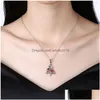 Anhänger Halsketten Weihnachtsbaum Große Kristall Anhänger Rose Gold Silber Farbe Choker Frauen Mode Großhandel Schmuck Geschenk für Mädchen Dro DH5Wn