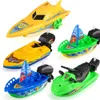Bath Toys 1pc Speed ​​Boat Ship Wind Float in Water Kid Toys Classic Clockwork Winter Douchebad voor kinderen Boys 230525