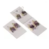 Dangle Earrings Pure Gold Color Frame Hook Buckle Natural Rough Purple Voilet Lilac Gem Stone Slice Earring For Women