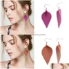 Charm Cutting Leaf Feather Earrings Pu Leather Sequin Find Various Mti Colors Bohemia Water Drop Dangle Earring Handmade Delivery Jew Dhcoz