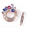 Brooches Fashion Jewelry Rhinestone Mixed Style Round Wreath Brooch Pin/Scarf Button For Wedding Decoration