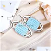 Charm Cute Toilet Paper Mask Print Pu Leather Dangle Earring For Women Girls Creative Personality Double Side Pattern Earrings Party Dha1H