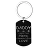 Keychains for Men Father's Day Birthday Present Key Chain Rings rostfritt stål Fashion smycken bilnycklar pappa en sons första hjälte