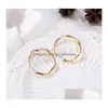 Hoop Huggie proste geometryczne kolczyki falowe Sier Złoty Kolor Splowany Krąg dla kobiet Wedding Bridal Biżuter