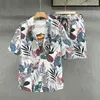 Tracksuits voor heren strandkleding Men 2 -delige set Hawaiiaanse shirts shorts voor zomerse casual kleding 2023 merk bloemen gedrukt