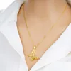 Chaîne pendentif femme avec motif papillon 18 carats rempli d'or jaune classique Lady Girls Jewelry Gift