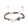 Braccialetti con ciondoli Bracciale da spiaggia con conchiglia di tartaruga marina bohémien Corda di stella marina regolabile Unisex intrecciato per uomo e donna Personalità Summe Dhuuf