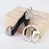 Keychains Creative High Heel Shoes With Rhinestones Key Chain Alloy Keychain Accessories Pendant Ring Charms For Ladies