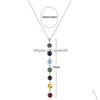 Hänge halsband 7 chakra pärla pärlor halsband kvinnor flickor yoga reiki ncing charm smycken bästa gåva droppleverans hänge dh2ok