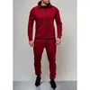 Men's Tracksuits Spring And Autumn Casual Sports Suit Trendy Fashion Hooded Sweater Solid Color