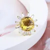 Anelli a grappolo Gioielli in Europa e negli Stati Uniti Brillanti Grandi strass Anello di moda con personalità esagerata di girasole