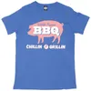 T-shirt da uomo CHILLIN GRILLIN WORLD FAMOUS BBQ T-SHIRT DA CUOCO ESTATE RETRO STAMPATA DA UOMO