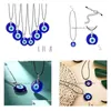 Hanger kettingen 30 mm Turks blauw Evil Ketting Glazen lederen touwketen voor vrouwen Men Men mode sieraden drop levering hangers dhbhk