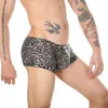 Underpants Sexy Men Leopard Printed Underwear Boxer Male Fashion Low Waist Boxers Shorts U Pouch Panties Cueca Hombre Calzoncillos