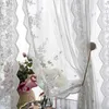 Rideau dentelle blanc Tulle rideaux pour chambre chambre Europe Type petit motif d'appel émotionnel perméable à la lumière