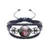 Andere armbanden modeontwerp mti -laag gevlochten mooie baby art foto glas cabochon zwart lederen wrap magnetische armband voor mannen dhsr5