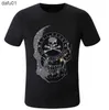 T-shirt da uomo S-6XL Skulls Hot Drill Fashion Anime T-Shirt Casual Uomo Design con strass Tessuto Morbido e confortevole Top Tees L230520 L230520