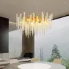 Lustres Moderne Led Lustre En Cristal Éclairage Bande Art Branche Salon Salle À Manger Lampe Décor À La Maison Intérieur Suspendu