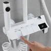 Bathroom Shower Sets Smart Digital Display Piano Keys Bathroom Shower Faucet 4 Function Wall Mount Brass Rainfall Cold Hot Water Mixer Bathing Crane G230525