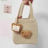 Sacs à couches bébé dessin animé petit ours sac à main maternelle bébé sortie snack pack broderie ours tricoté enfants sac à main nouveaux sacs à couches chauds T230526