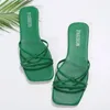 Sandalen Damen, Knotendekor, Multi-Riemen, flache Schuhe, Urlaub, Sommer, rutschfest, Outdoor, Mode, Büro, Damen-Slides, flippige, lässige Strandschuhe