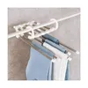 Hangers Multifunctional Pants Rack 5 In 1 Retractable Stainless Steel Hanger For Home Traveling Easy Installation Organizer