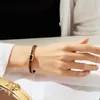 Качественный титановый стальный квадратный кожаный браслет пресбиопический винтажный дизайн с кожаной пряжкой браслет Festival Festival Pired