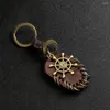 Keychains 2023 Fashion Hand-woven Musical Note Leather Alloy Keychain Small Jewelry Charm Men's Car Wings Compass Key Ring