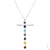 Hänge halsband 7 chakra pärla pärlor halsband kvinnor flickor yoga reiki ncing charm smycken bästa gåva droppleverans hänge dh2ok