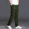 Men's Pants Mens Solid Color Casual Fashion Street Style Large Pocket Multi Belt Slim Fit Overalls Big And Tall Cargo For Men