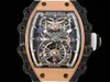 RM021-01 Superclone Aktif Tourbillon Saatler Tourbillon kol saati tasarımcısı Swiss Standart Hareketi RM21 Titanyum Seramik Carbon85montres de Luxe