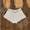 Women's Shorts Puloru Women's Crochet Cutout Swim Summer Bathing Suit Bottoms Beach Style Drawstring Board Trunks