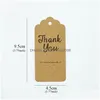 Other 100Pc/Lot Mini Thank You Cards Simple Kraft Paper Creative Greeting Tags Card Wishes Wedding Decoration Diy Jewelry Accessory Dhj30