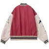 Herrenjacken Buchstabe B Stickerei Baseballjacke 2023 Einreiher Biker Punk Harajuku Varsity Hip Hop Lederärmel Bomber