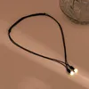 Collane con ciondolo Lacteo Doppi strati Corda nera String Neck Chain Perline di pietra luminose Per gioielli da donna Girocollo Regali per feste