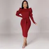 Ethnische Kleidung Frühling Frauen Bodycon Kleid Sexy Puff Sleeve Slim Party Kleider Feiern Mode Afrikanische Weibliche Abend Paket Hüfte Vestidos