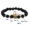 Beaded Trendy Lava Stone Bead Armband CZ Imperial Crown Charm Armband för män eller kvinnor grossist smycken släpp leverans dhswu