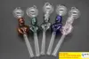 New fashion thick colorful straight glass oil Burner pipes portable mini glass oil tube nails pipes smoking