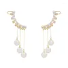 Stud Earrings Podollan Exquise Luxe Luxe Tassel Pearl Crystal Drop Fashion for Women Wholesale Wedding Sieraden