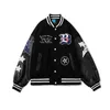 Vestes pour hommes Lettre B Broderie Veste de baseball 2023 Biker Punk Harajuku Varsity Hip Hop Bomber à manches en cuir