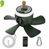 New Wireless Camping Fan Portable 8000mAh USB Rechargeable Power with LED Lamp 4 Gears Remote Control Timing Electric Ceiling Fan