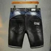 Streetwear élastique denim Shorts été mode peinture Vintage hommes Patch travail Hip Hop vélo jean Mini Bermudes P230525