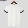 Camisetas de hombre INCERUN Tops 2023 Estilo americano Nuevos hombres Patrón de impresión de cereza Camiseta Casual Streetwear Contraste Camisetas de manga corta S-5XL L230520