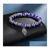 Perlen 8 mm Türkei böse blaue Augen Stränge Armbänder Kette Männer Frauen Kinder religiöse Hamsa Hand Charm Armband Armreifen handgefertigten Schmuck Dhzua