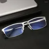 Sunglasses Frames Aluminum Glasses Frame Men Vintage Half Rim Eye For Optical Prescription Eyeglasses Clear Eyewear