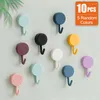 Hooks 10PCS Self Adhesive Wall Hook Strong Without Drilling Coat Bag Bathroom Door Kitchen Towel Hanger Home Accessories