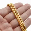 MENDEL 10mm Mens Gold Plated Miami Cuban Link Chain Necklace Stainless Steel Men