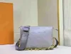 MT Women Crossbody Torby TOP Kuzyn PM Wytłoczona puszysta owca skórzana torebka Perła Ton Ton Rainbow Gradient Wzorka Odłączona Grube Łańcuch Tkanina Pasek na ramię