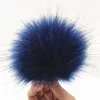 Berets Navy Blue Artficial Fur Pom For Beanies Cap DIY 12cm Fluffy Hair Ball Shoes Bags Hat Clothing Accessories