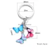 Key Rings Colorf Enamel Butterfly Keychain Chain Ring Holder Charm Insects Car Women Bag Accessories Jewelry Drop Delivery Dhrhu